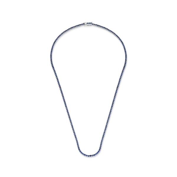 Colier tennis din aur alb cu safire de 5.8ct