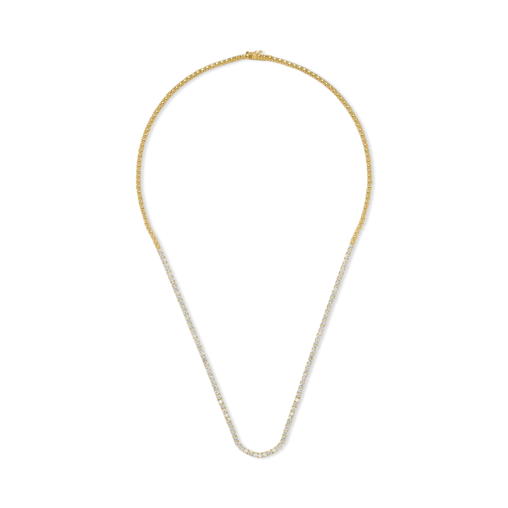 Colier tennis din aur galben cu diamante de 2ct