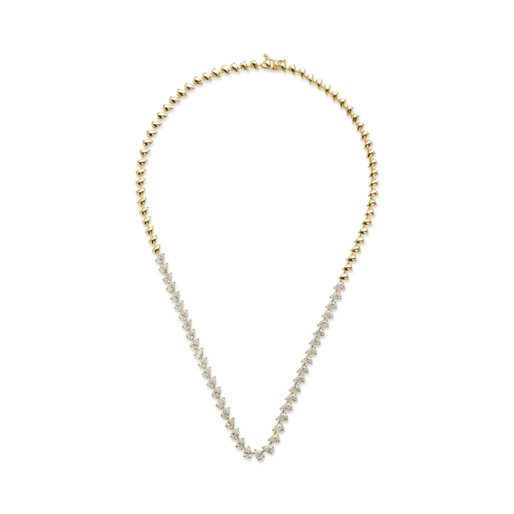 Colier tennis din aur galben cu diamante de 6.58ct