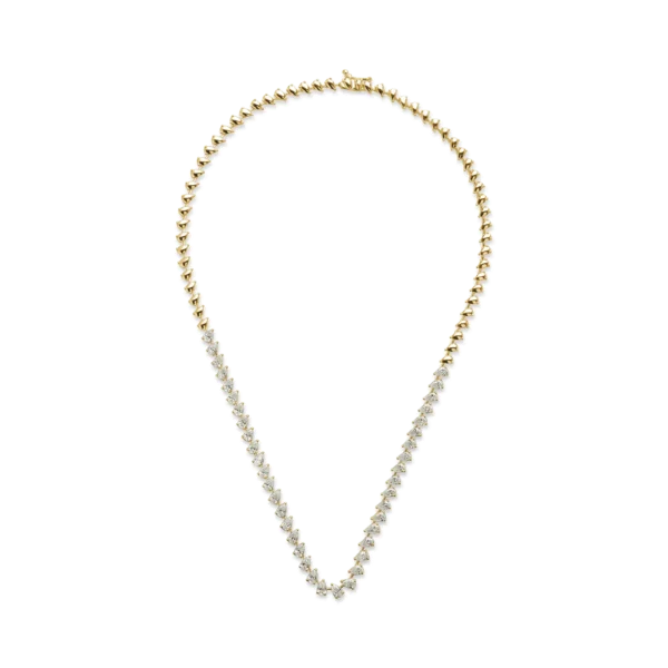 Colier tennis din aur galben cu diamante de 6.58ct