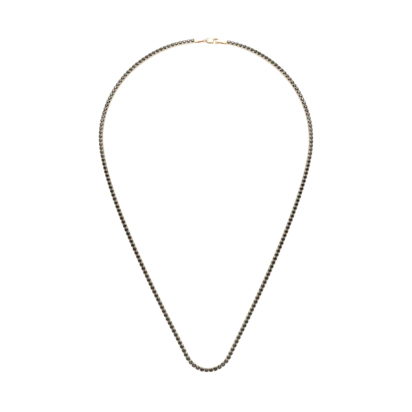 Colier tennis din aur galben cu zirconii negre