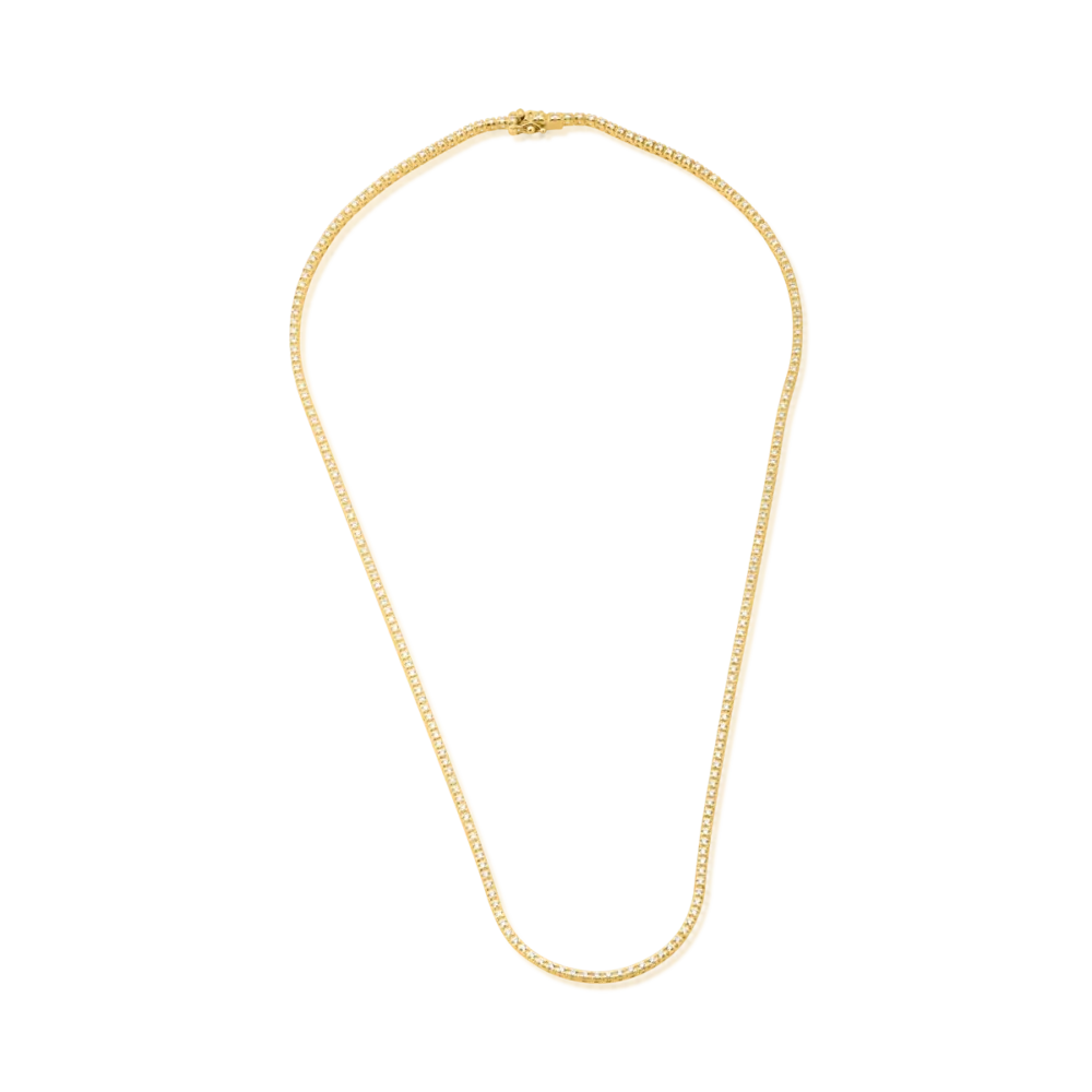 Colier tennis din aur galben cu diamante de 2.9ct