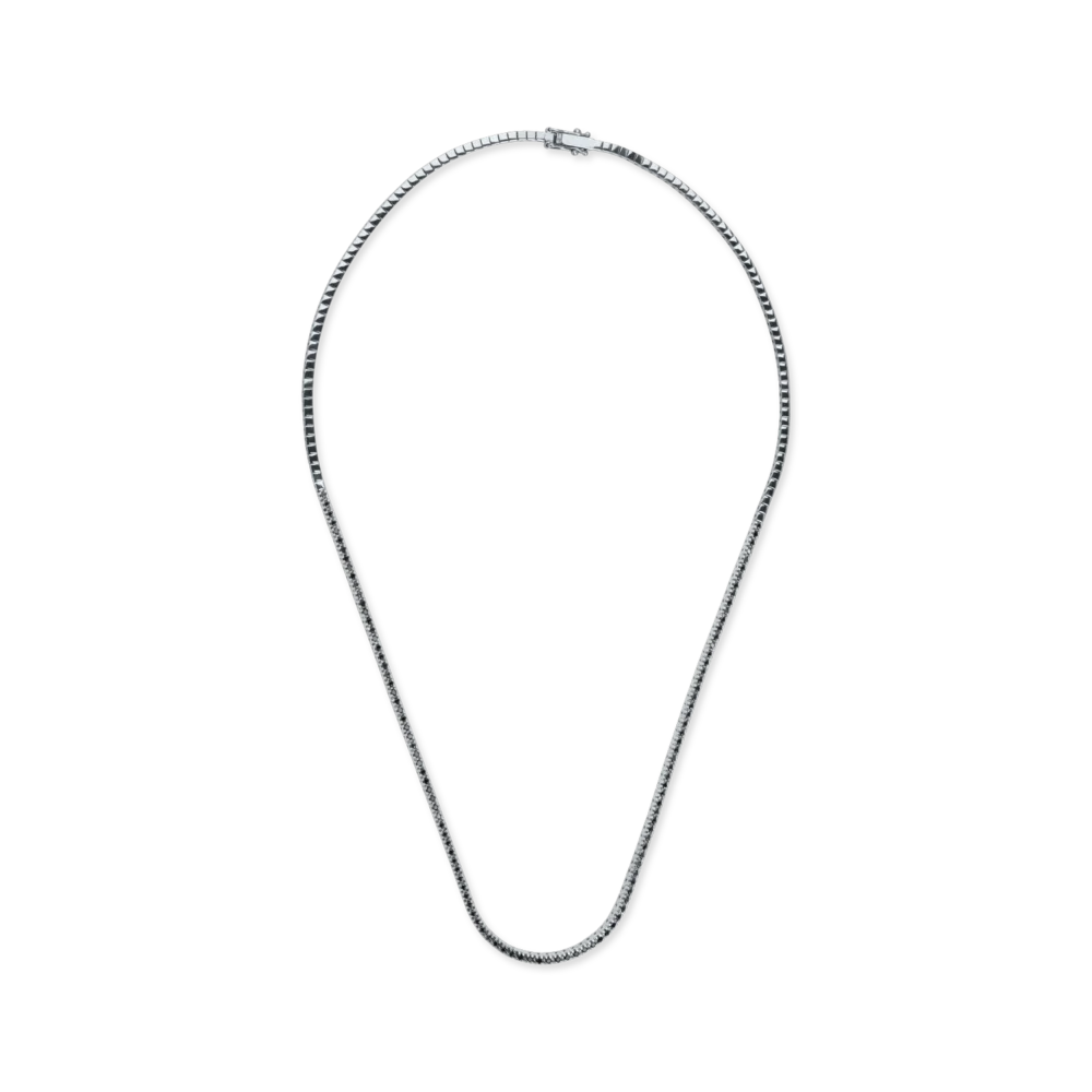 Colier tennis din aur negru cu diamante negre de 1.1ct