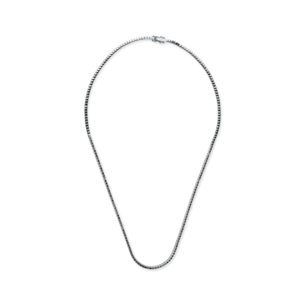 Colier tennis din aur negru cu diamante negre de 1.1ct