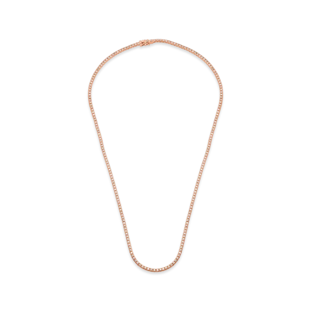 Colier tennis din aur roz cu diamante de 2ct