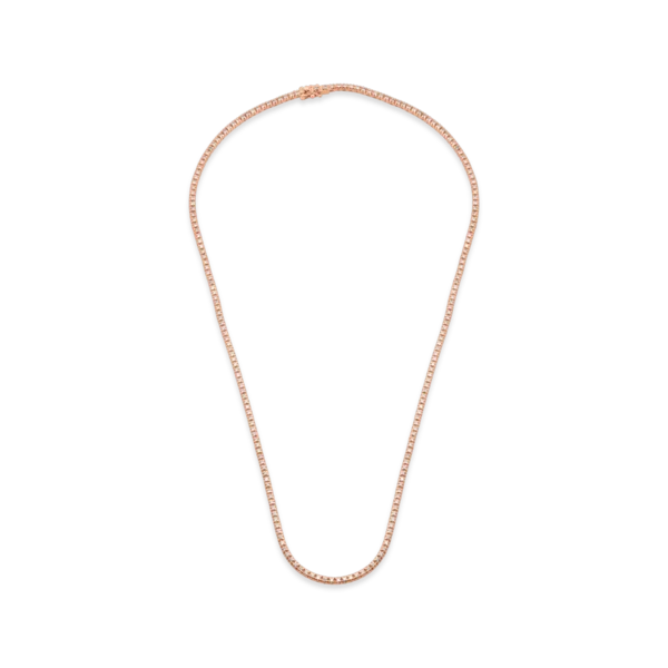 Colier tennis din aur roz cu diamante de 2ct