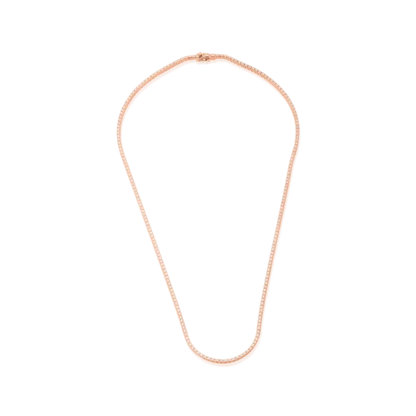 Colier tennis din aur roz cu diamante maro de 1.8ct