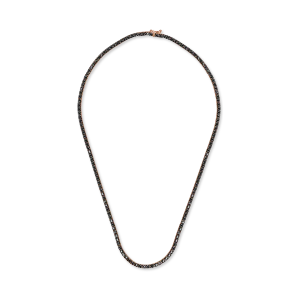 Colier tennis din aur roz-negru cu diamante negre de 3.1ct