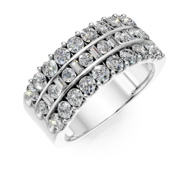 Inel Bouquet din aur alb cu diamante de 1.4ct create in laborator