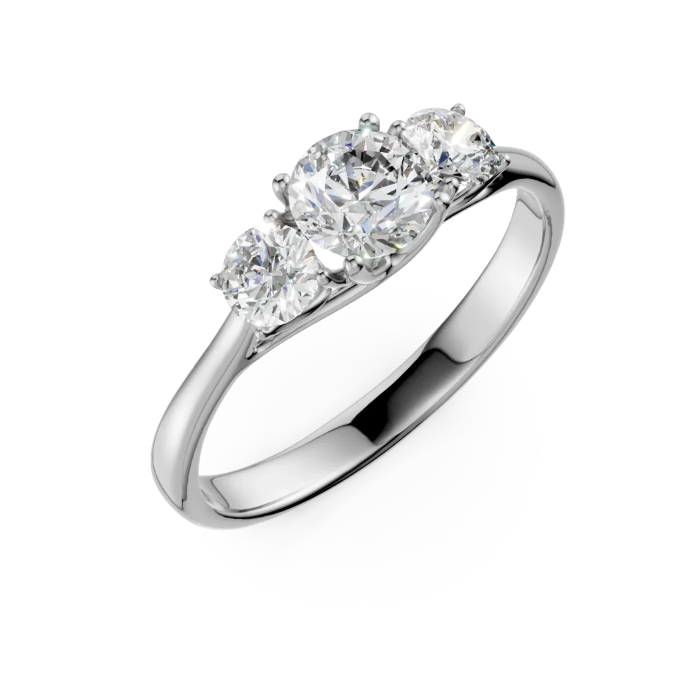 Inel Cathy din aur alb cu diamante de 2.1ct create in laborator