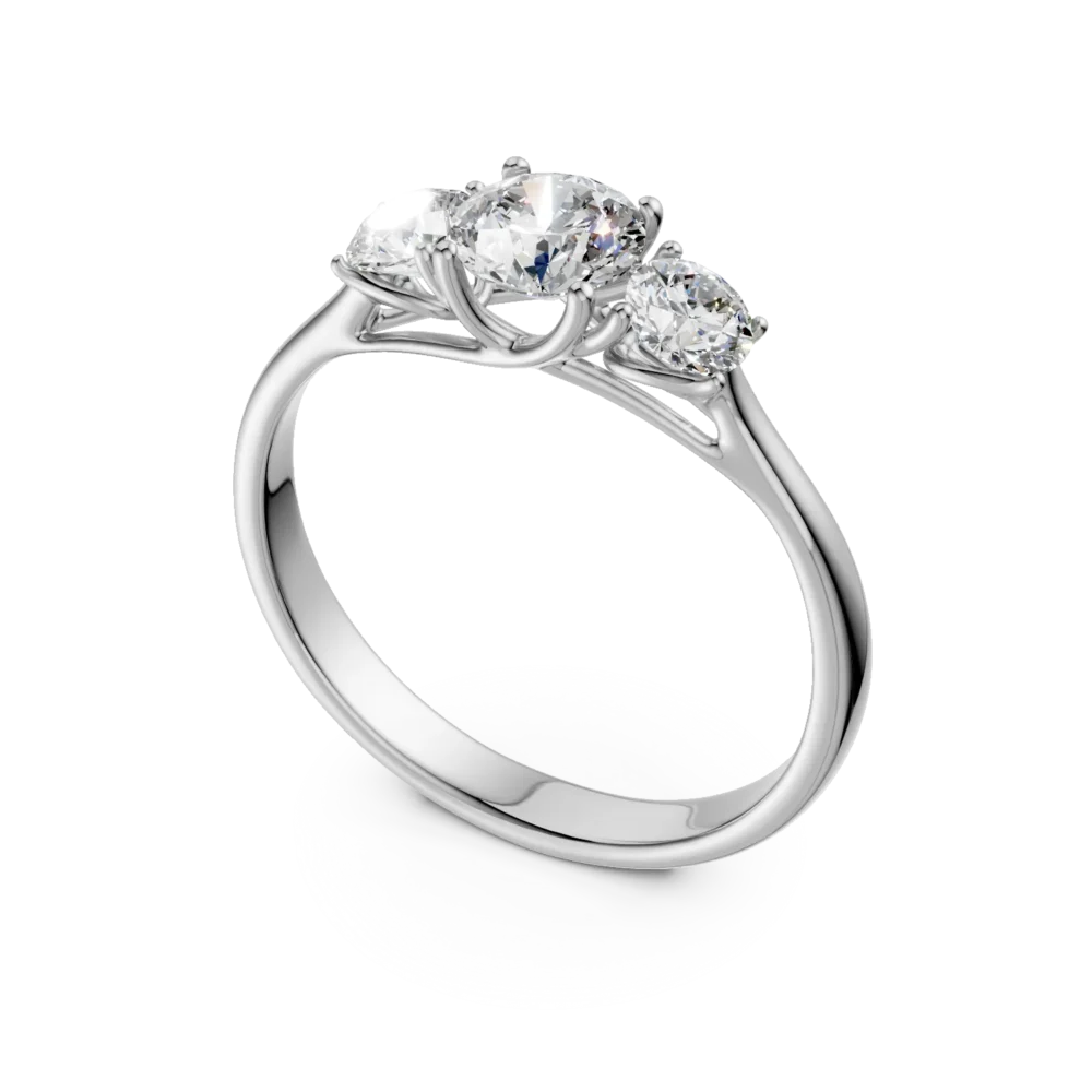 Inel Cathy din aur alb cu diamante de 2.1ct create in laborator - imagine 2