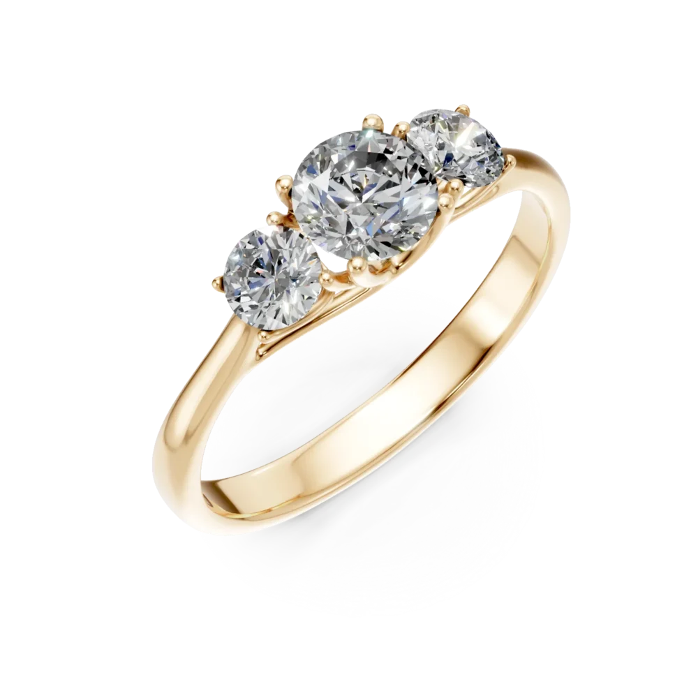 Inel Cathy din aur galben cu diamante de 2.08ct create in laborator