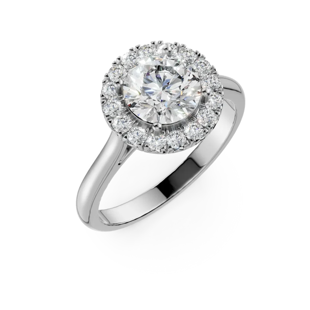 Inel Celeste din aur alb cu diamante de 1.26ct create in laborator