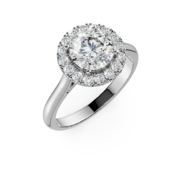 Inel Celeste din aur alb cu diamante de 1.26ct create in laborator