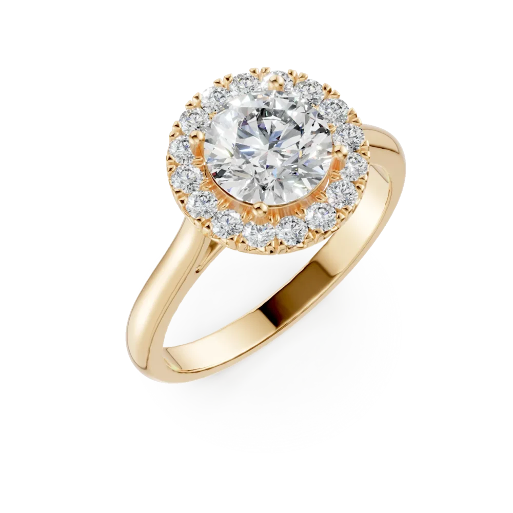 Inel Celeste din aur galben cu diamante de 1.22ct create in laborator