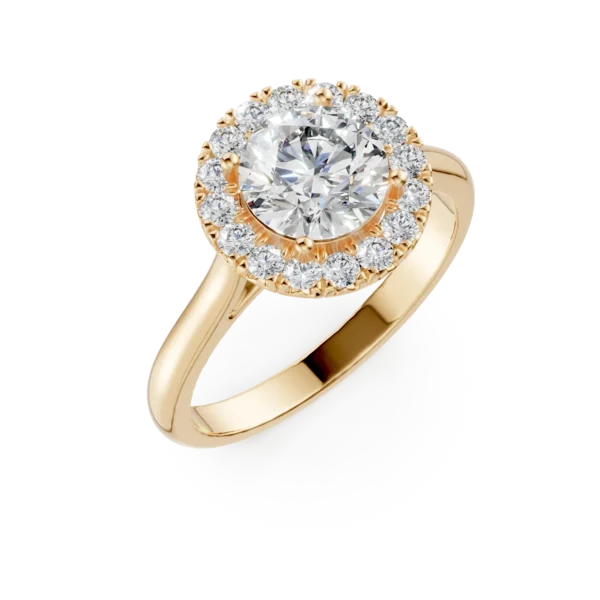 Inel Celeste din aur galben cu diamante de 1.22ct create in laborator