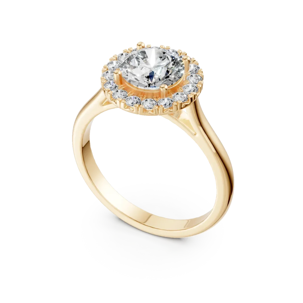 Inel Celeste din aur galben cu diamante de 1.22ct create in laborator - imagine 2