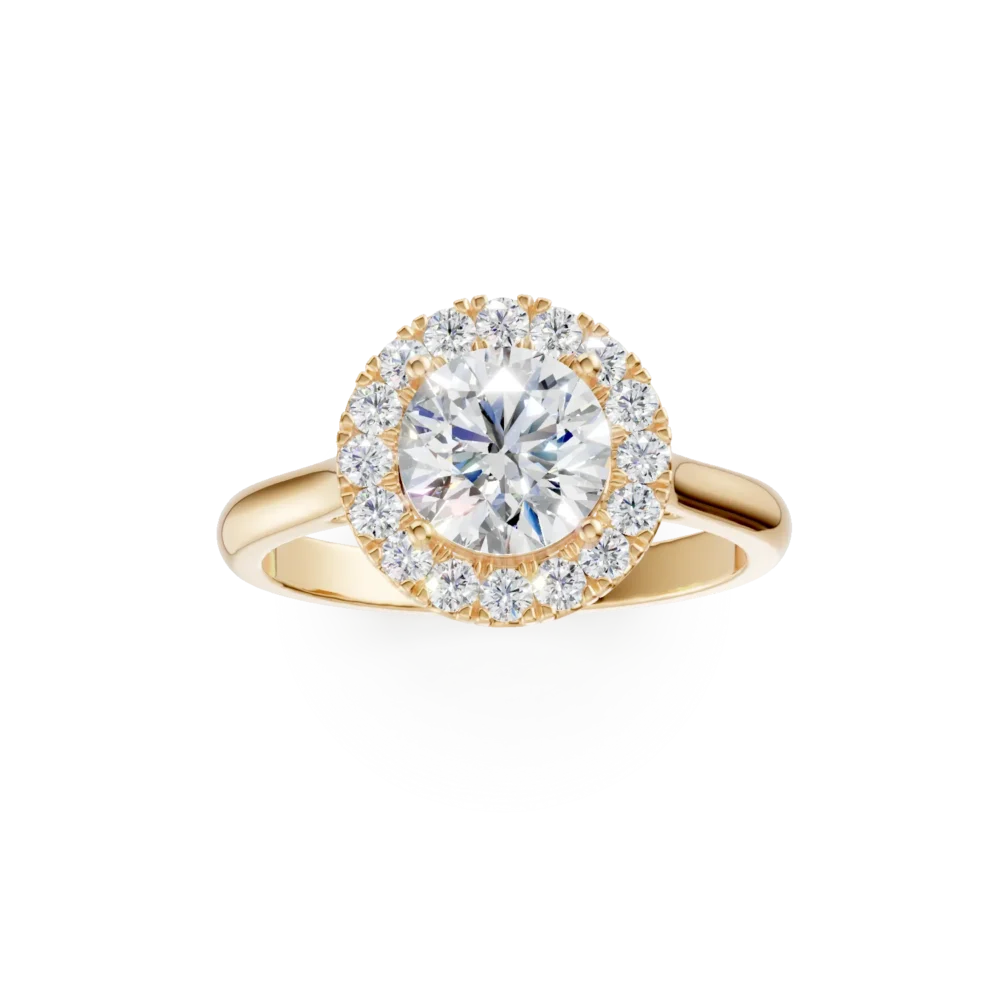 Inel Celeste din aur galben cu diamante de 1.22ct create in laborator - imagine 3