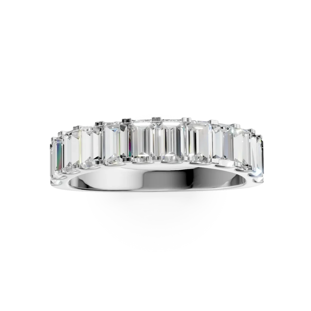 Inel emerald Split din aur alb cu diamante de 1.3ct create in laborator - imagine 3