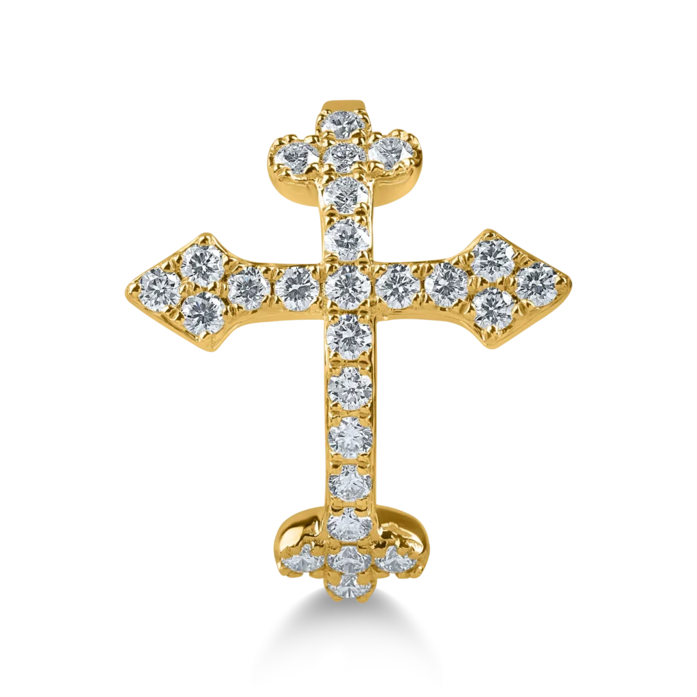 Inel cruce din aur galben cu diamante de 0.5ct - imagine 2