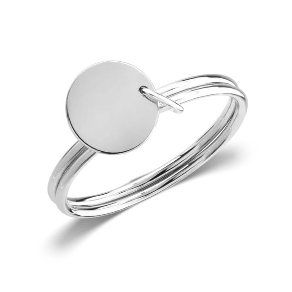 Inel cu banut din aur alb 14k