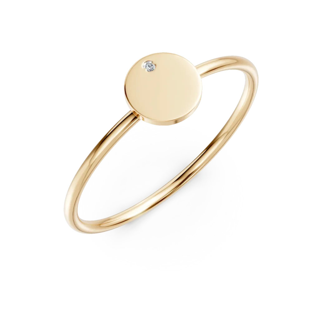 Inel cu banut din aur galben