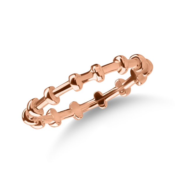 Inel cu bilute din aur roz