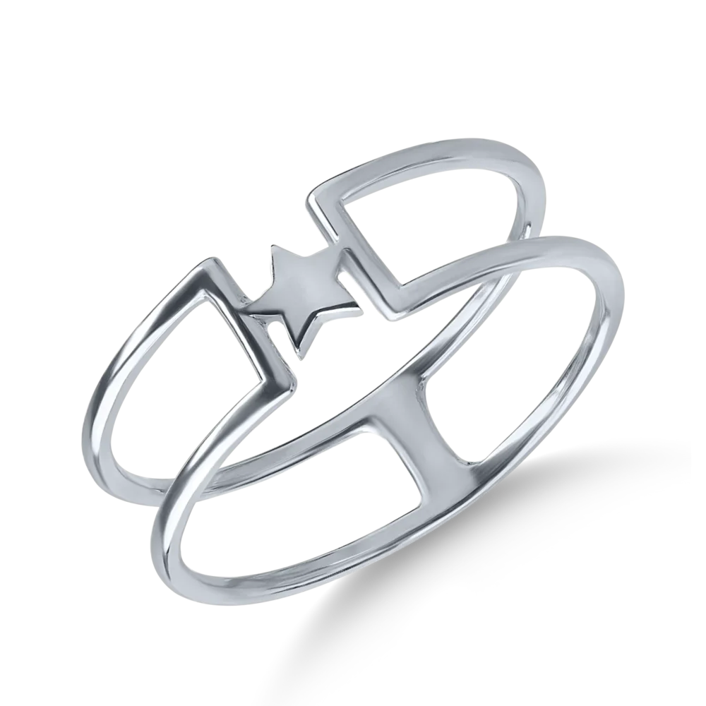 Inel cu steluta din aur alb