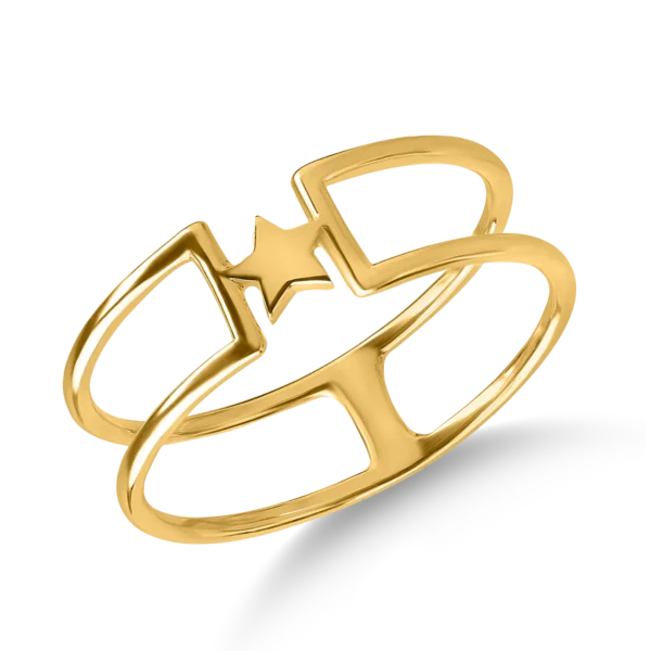 Inel cu steluta din aur galben
