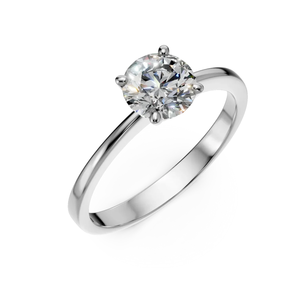 Inel de logodna din aur alb cu diamant de 1ct