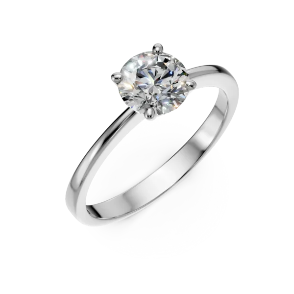 Inel de logodna din aur alb cu diamant de 1ct