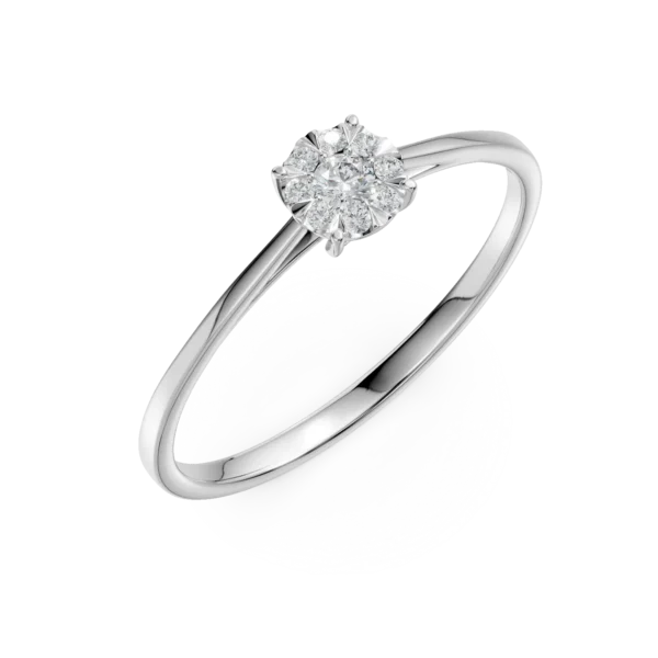 Inel de logodna din aur alb cu diamante de 0.10ct