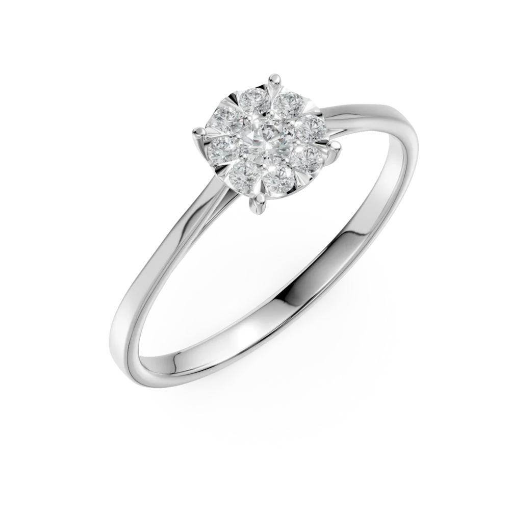 Inel de logodna din aur alb cu diamante de 0.20ct