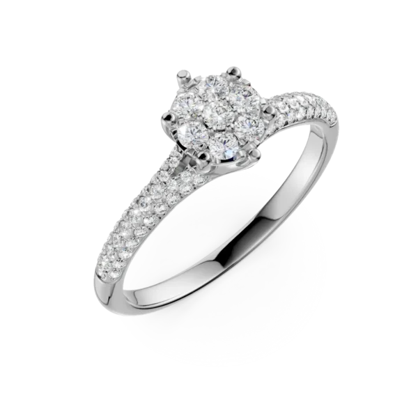 Inel de logodna din aur alb cu diamante de 0.39ct