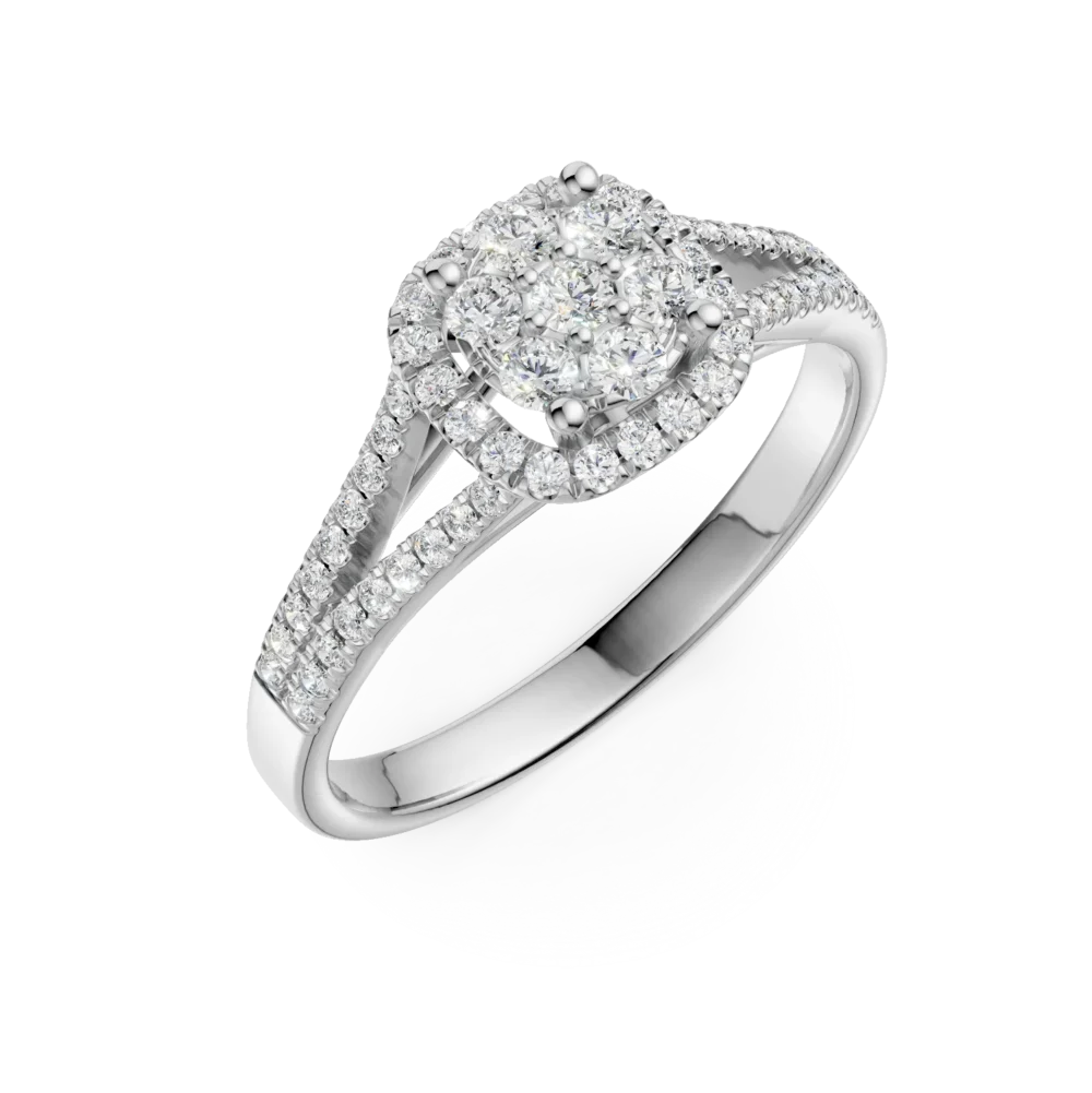 Inel de logodna din aur alb cu diamante de 0.5ct