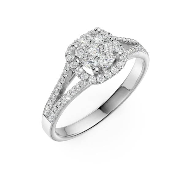 Inel de logodna din aur alb cu diamante de 0.5ct