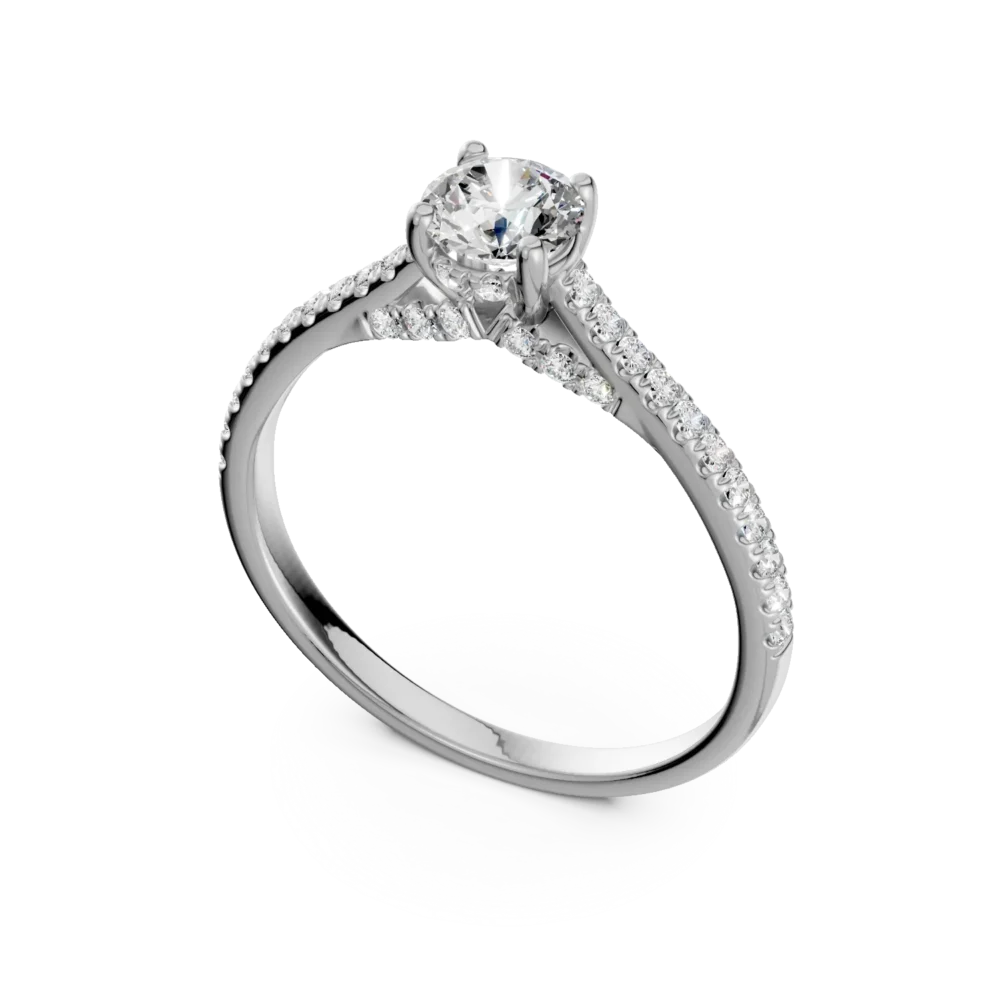 Inel de logodna din aur alb cu diamante de 0.6ct create in laborator - imagine 2