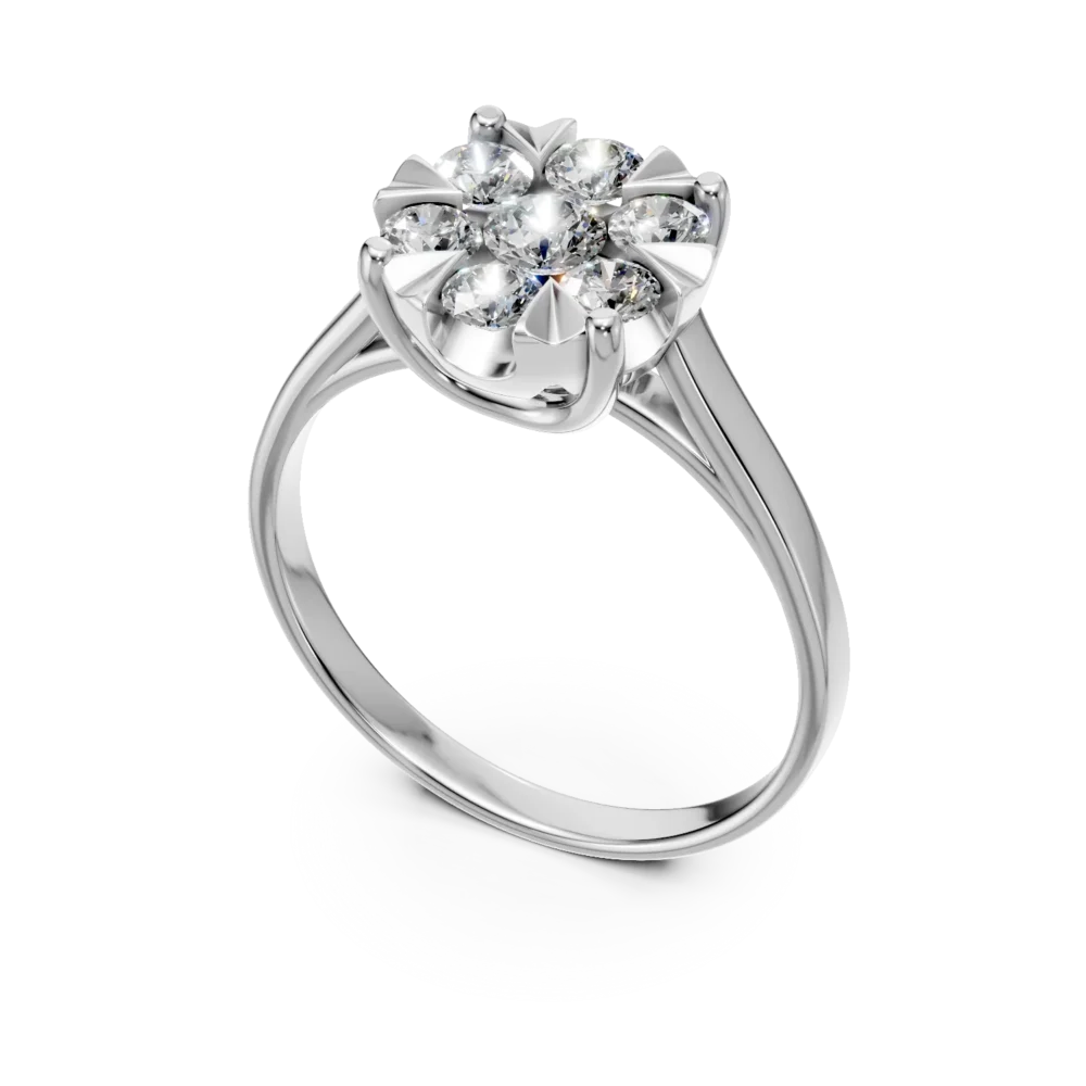 Inel de logodna din aur alb cu diamante de 0.6ct