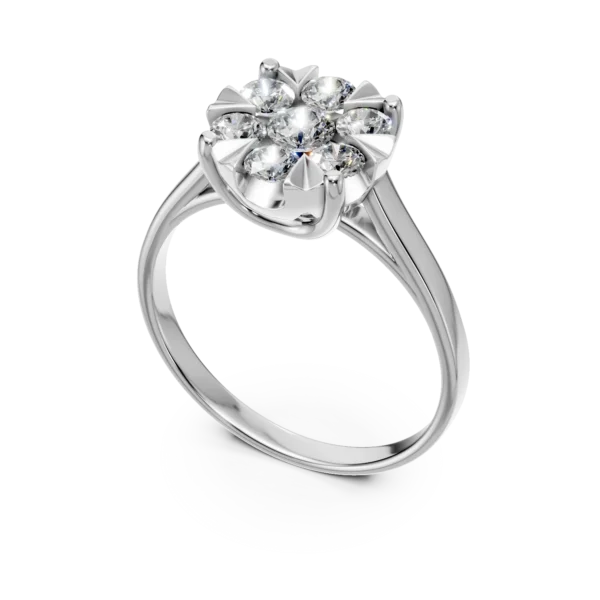 Inel de logodna din aur alb cu diamante de 0.6ct