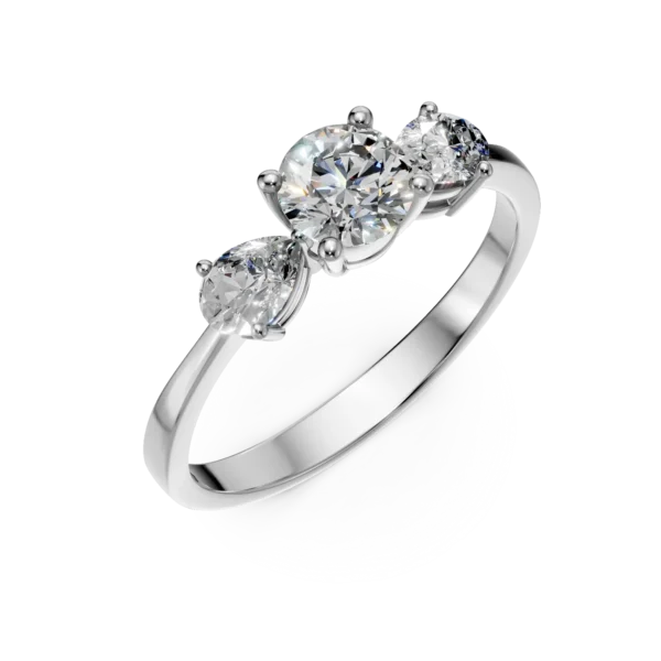 Inel de logodna din aur alb cu diamante de 0.9ct