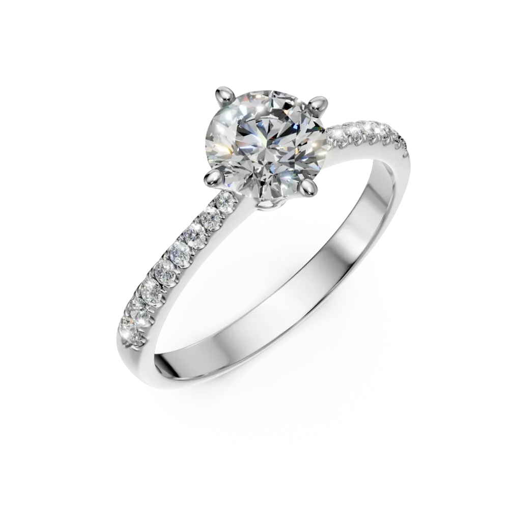 Inel de logodna din aur alb cu diamante de 1.1ct