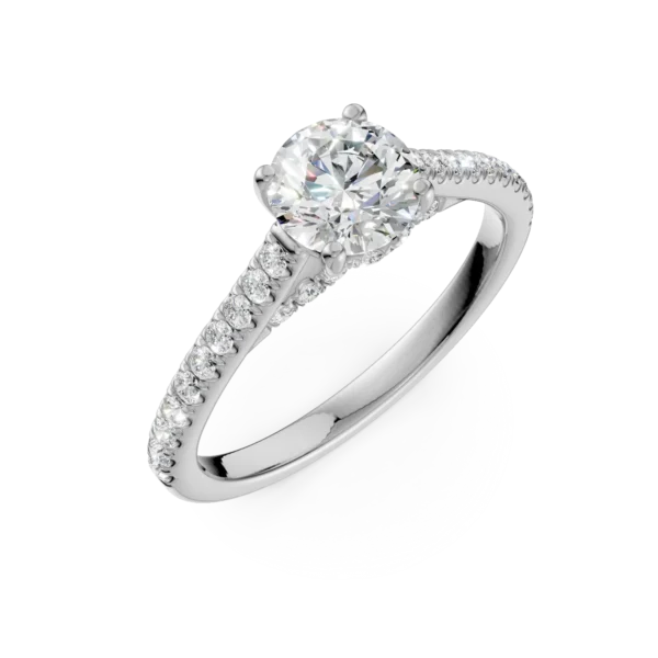 Inel de logodna din aur alb cu diamante de 1.3ct create in laborator