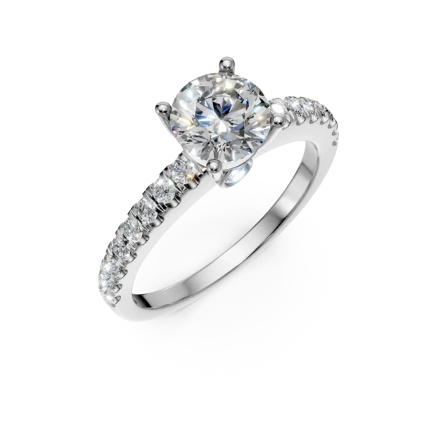 Inel de logodna din aur alb cu diamante de 1.5ct