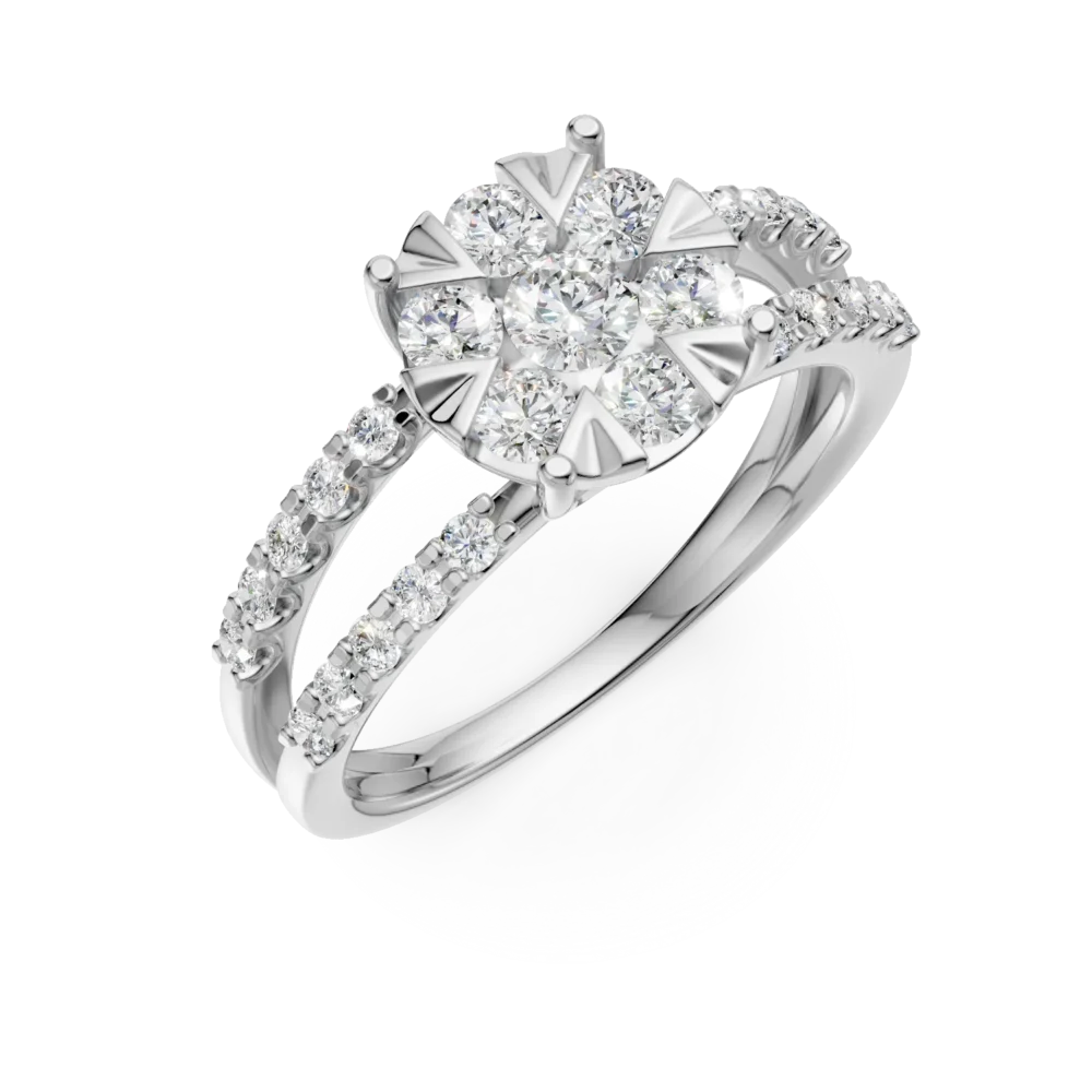 Inel de logodna din aur alb cu diamante de 1ct