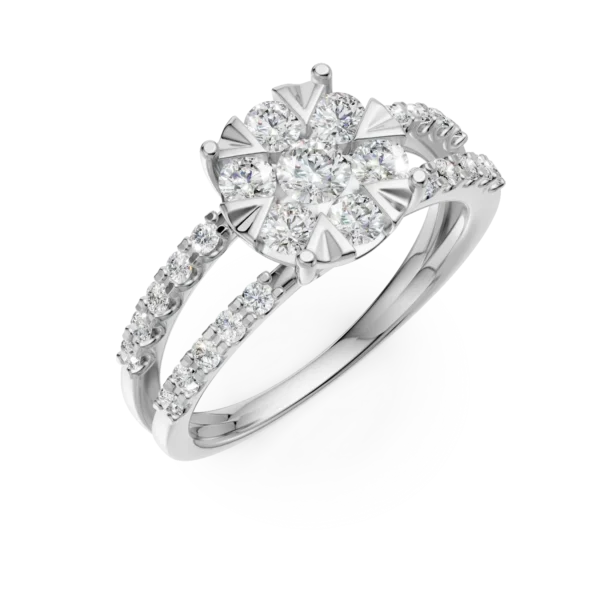 Inel de logodna din aur alb cu diamante de 1ct