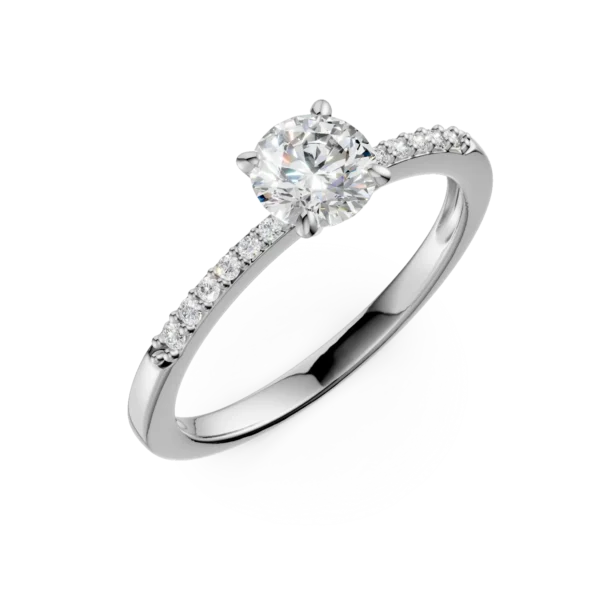 Inel de logodna din aur alb cu zirconii