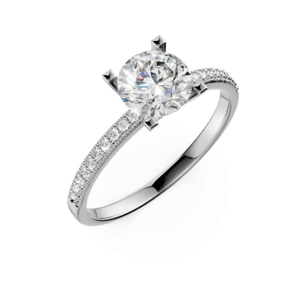 Inel de logodna din aur alb