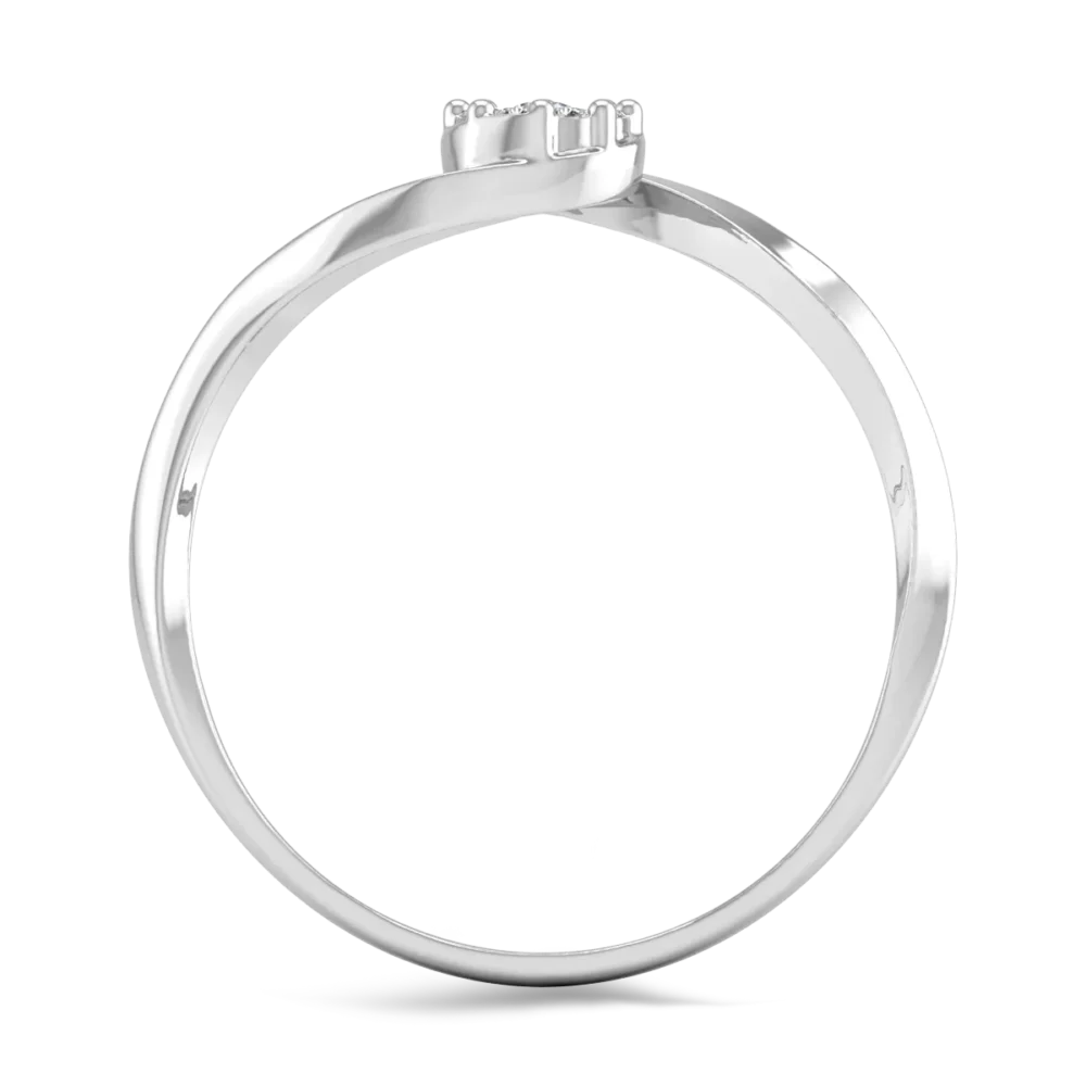 Inel de logodna din aur alb cu diamant de 0.065ct si diamante de 0.075ct - imagine 2