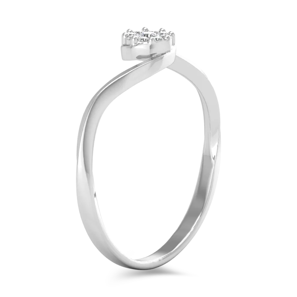 Inel de logodna din aur alb cu diamant de 0.065ct si diamante de 0.075ct - imagine 3