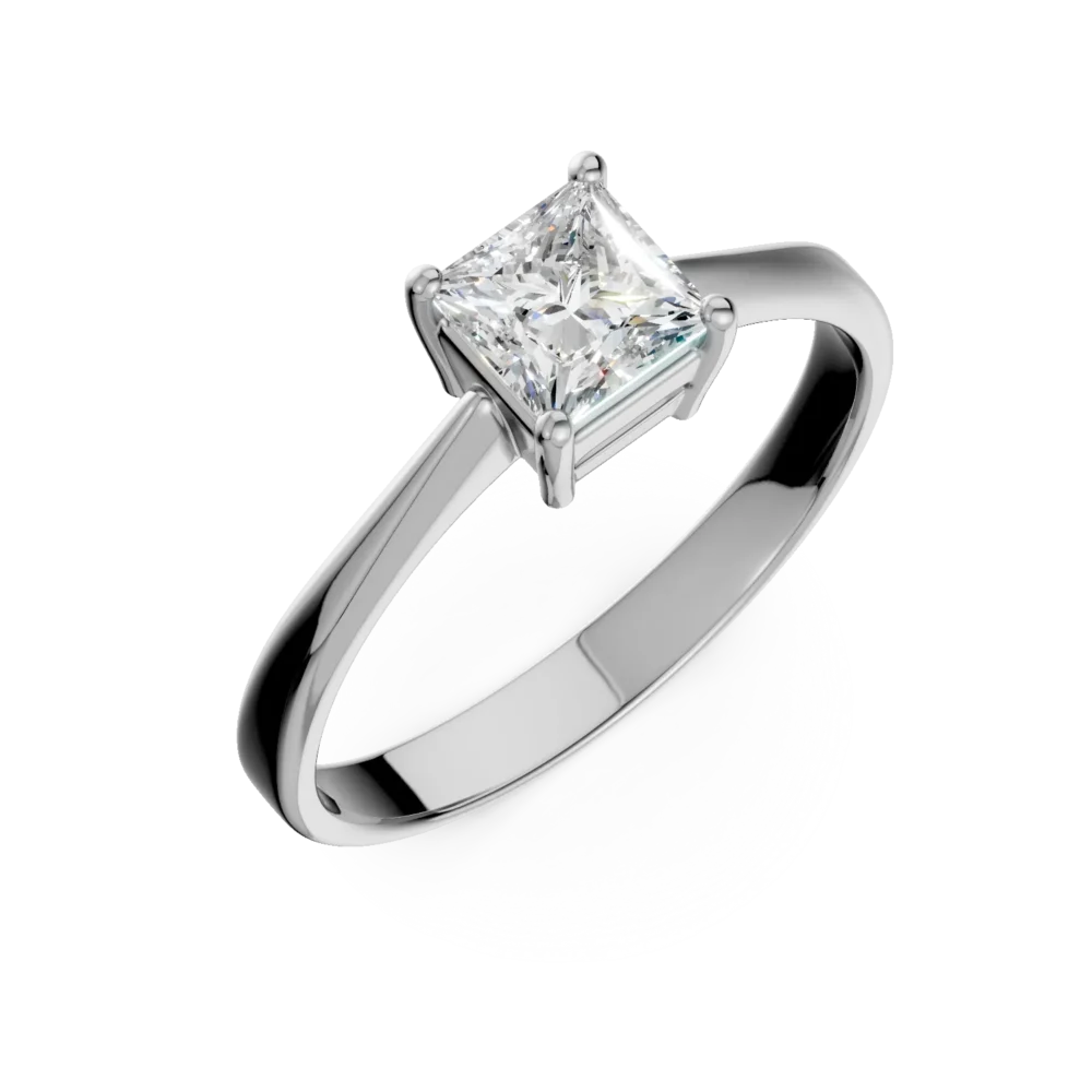 Inel de logodna din aur alb cu diamant solitaire de 0.91ct